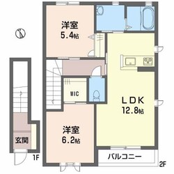 テラスコート東垣生Aの物件間取画像